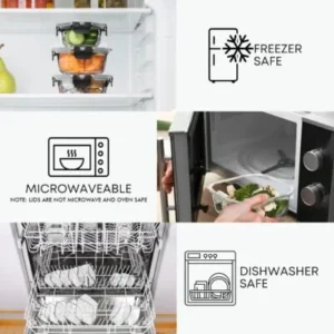 Special Discounted Price:Razab 30 PC Glass Food Storage Containers with Lids - Reusable Glass Meal Prep Containers for Lunch and Leftovers - Airtight & Leakproof Snap Locking Lids - Oven, Freezer, Microwave, Dishwasher Safe - Image 6