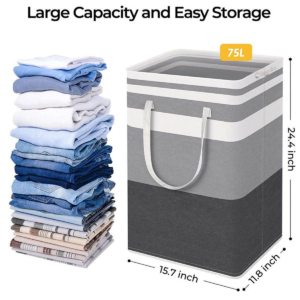 Alternative view of Easyclin 2-Pack Laundry Hamper 75L Collapsible Large Storage Baskets