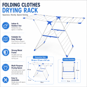Home Clothes Stand - Washing Line - Foldable Dryer - Image 4