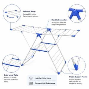 Home Clothes Stand - Washing Line - Foldable Dryer - Image 5