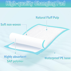 Topika Disposable Baby Diaper Changing Pads for 0-12 Months, 100 Pack - Image 5