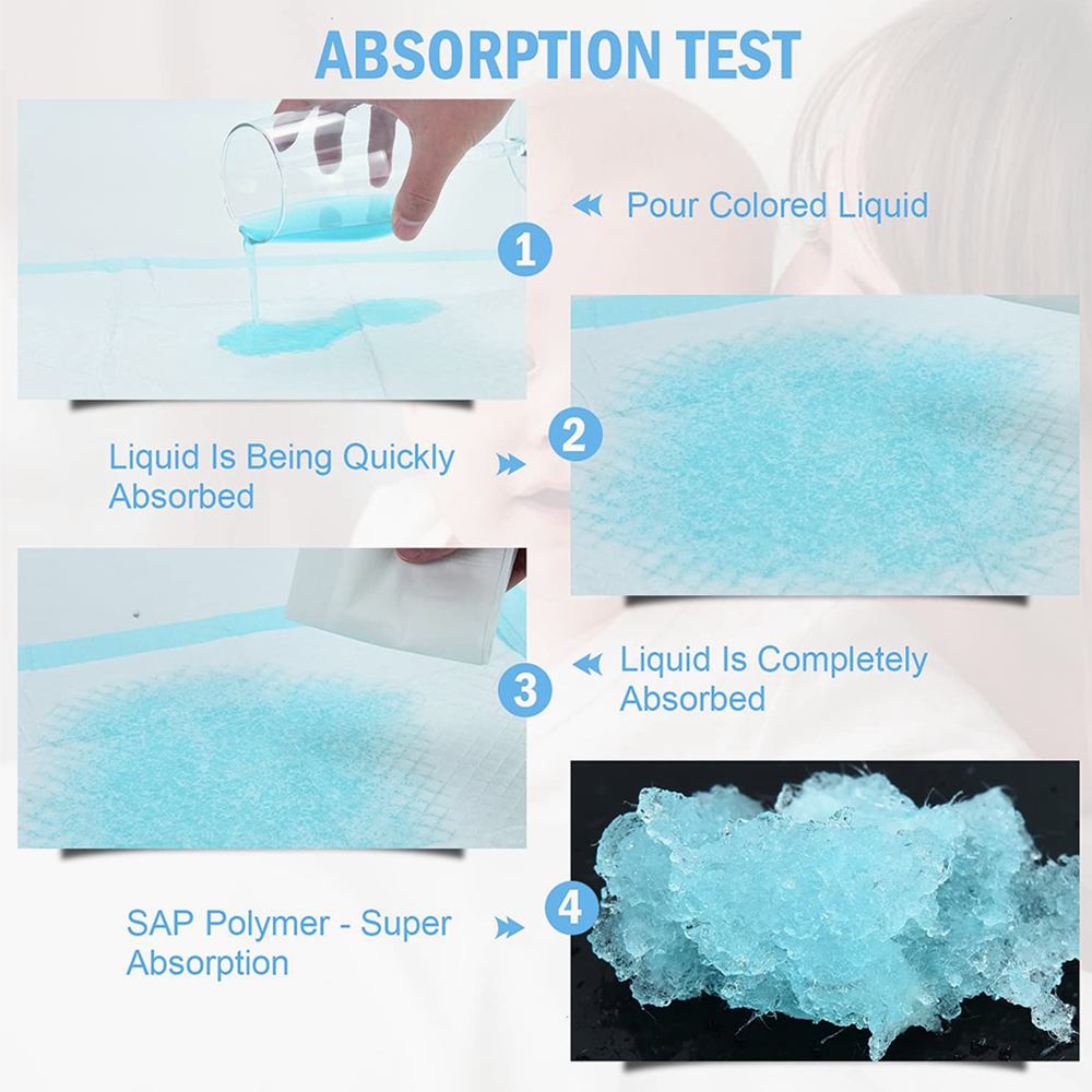 Topika Disposable Baby Diaper Changing Pads for 0-12 Months, 100 Pack - Image 6