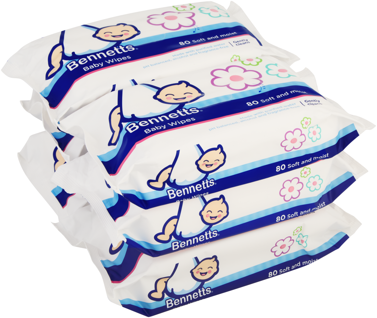 Bennetts Baby Wipes 80's (6 Pack)