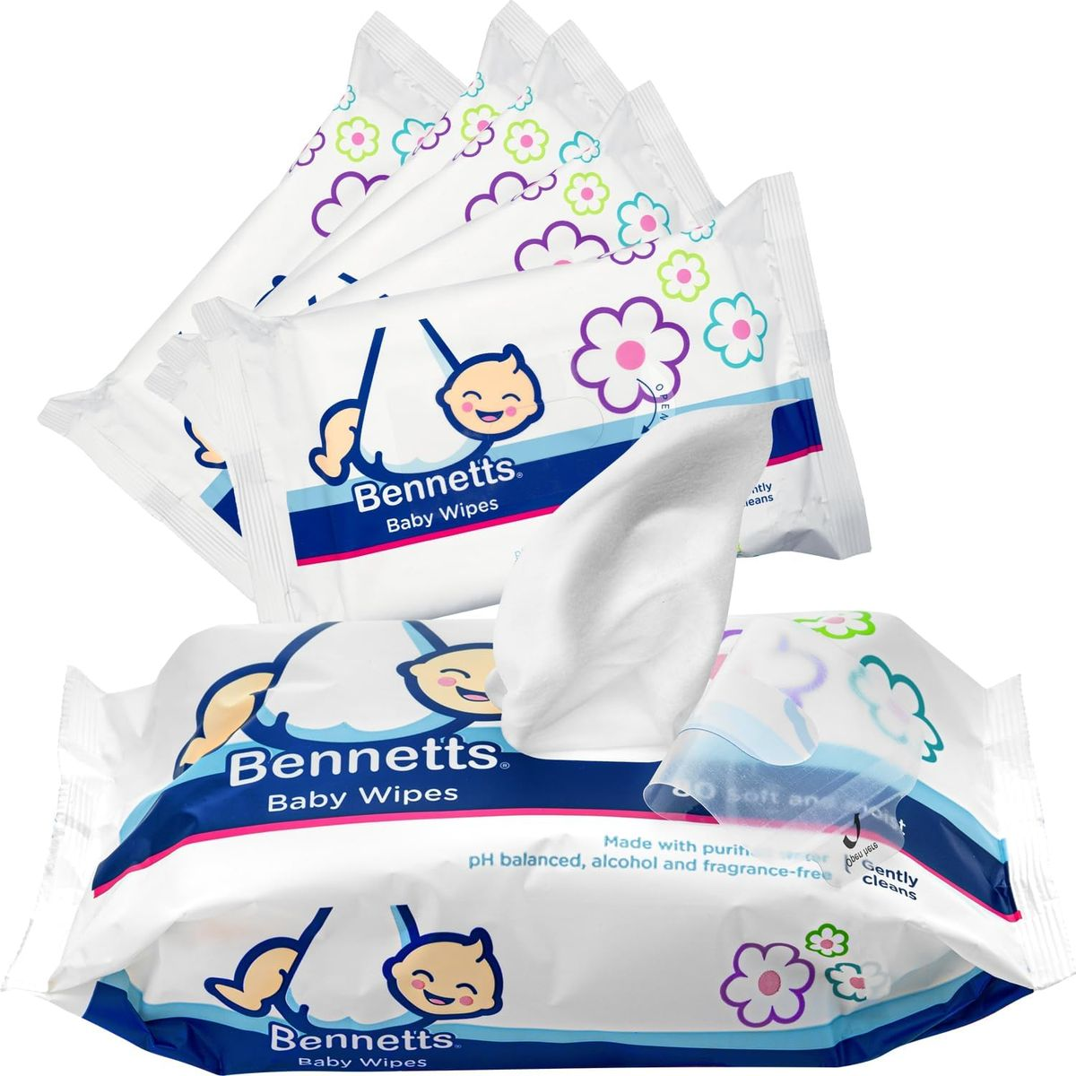 Bennetts Baby Wipes 80's (6 Pack) - Image 2