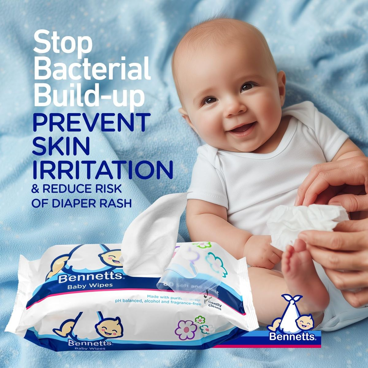 Bennetts Baby Wipes 80's (6 Pack) - Image 7